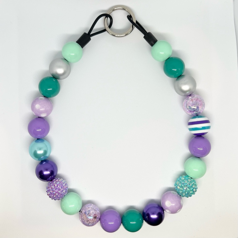 Mermaid Sparkle Beaded Dog Collar Necklace Size Medium/Large Purple & Teal Green